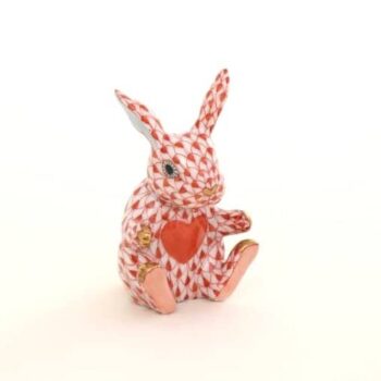 Herend Sweetheart Bunny Perfect gift for your loved ones. Small Herend Fishnet figurines with Heart on the Bunny's tummy.