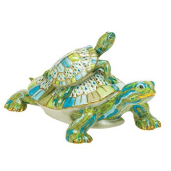 Herend-Turtle-Pair-Animal-Figurine-Fishnet-ReserveVHS137-15837-0-00-2