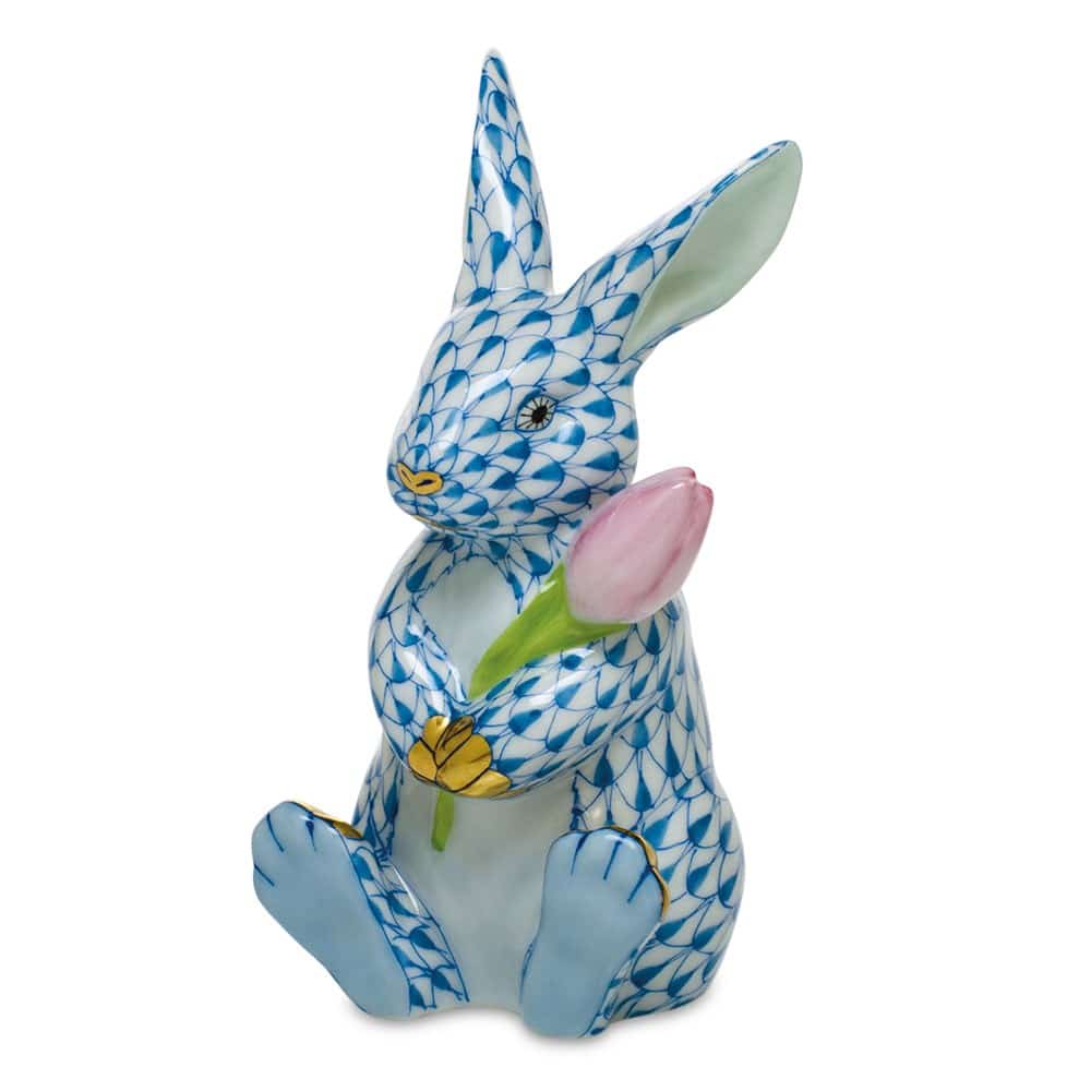 herend+blossom+bunny,+blue