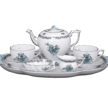 Herend-Tea-Set-for-2-Chinese-Bouquet-Apponyi-Turquoise-Platinum