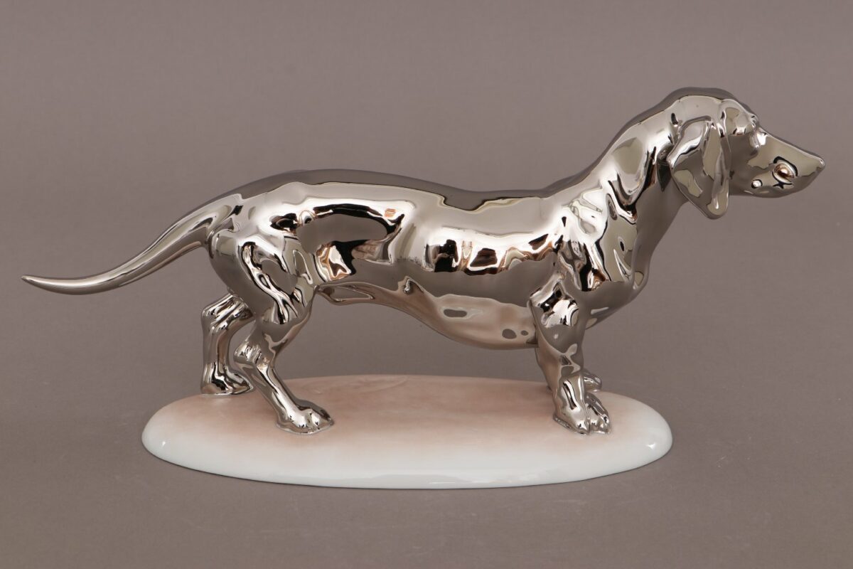Herend-Dachshund-Animal-Figurine-Platinum