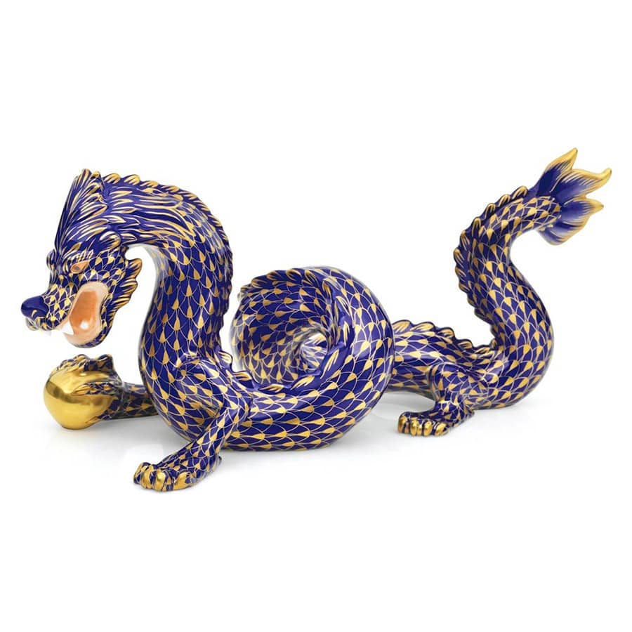 Herend-Dragon-Large-Figurine-Fishnet-Cobalt-Blue-And-Gold-15601-0-00 VHB-OR