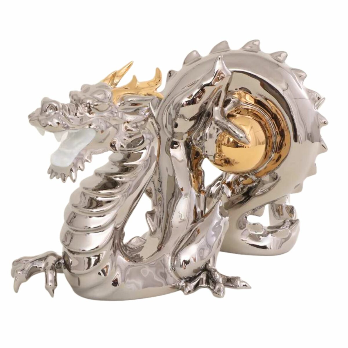 Herend-Platinum Dragon-Figurine-16055-0-00-Plati2