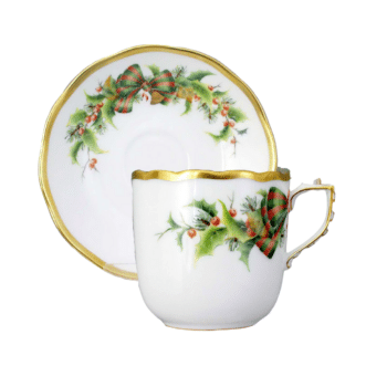 Herend-Porcelain-Coffeecup-Saucer-Christmas-20708-NOEL
