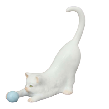 Herend-Figurine-Cat-with-Ball-White-15322-0-00 C